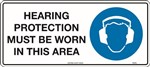 450x200mm  Metal  Hearing Protection Must be Worn in This Area