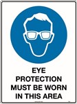 240x180mm  Self Adhesive  Eye Protection Must Be Worn in This Area