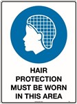 240x180mm  Self Adhesive  Hair Protection Must be Worn in This Area