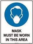 240x180mm  Self Adhesive  Mask Must be Worn in This Area
