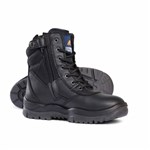 Mongrel Boot High Leg Lace Up Zip Side Black