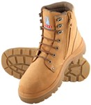 Steel Blue Argyle Zip Lace up Boot TPU Sole