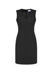 Biz Corporates Ladies Sleeveless V Neck Dress Wool Stretch