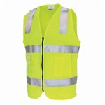 DNC Safety Vest ID Pocket Zip Front 100 Polyester Reflective Tape