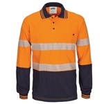 DNC Cotton Jersey Polo Shirt Long Sleeve with Segmented Reflective Tape