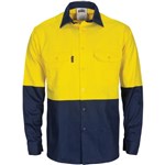 DNC Cotton Drill Shirt Cool Breeze Long Sleeve with Gussets