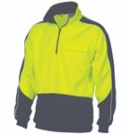 DNC Fleecy Windcheater 12 Zip HiNeck Polyester Cotton 2 Tone