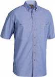 Bisley Chambray Shirt Short Sleeve 100 Cotton Blue