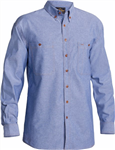 Bisley Chambray Shirt Long Sleeve 100 Cotton Blue