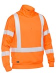 Bisley Fleece 14 Zip Pullover Rail  Reflective Tape Orange