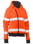 Bisley Ladies Hi Vis Fleece Hoodie with Reflective Tape