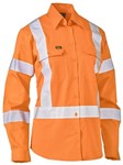 Bisley Ladies Lightweight Rail Drill Shirt with Reflective Tape