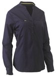 Bisley Ladies VNeck Stretch Closed Front Shirt Long Sleeve
