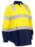 Bisley Ladies Taped Two Tone Hi Vis Closed Front Maternity Shirt