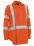 Bisley Ladies X Taped Hi Vis Closed Front Maternity Shirt