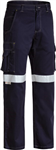 Bisley Cool Vented Lightweight Cargo Cotton Drill Pants with Reflective Tape