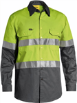 Bisley Cool Lightweight Shirt Long Sleeve 2 Hoop Reflective Tape
