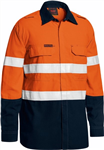 Bisley Flame Resistant Tencate Tecasafe Lightweight Vented Shirt Long Sleeve 2 Hoop Pattern Reflective 160gsm HRC 1 ATPV 5