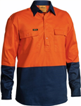Bisley Cotton Drill Shirt Closed Front Long Sleeve