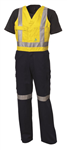Action Back Overalls with Pockets Reflective Tape YellowNavy