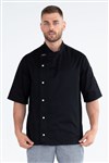 Aussie Chef Modern Tunic Chef Jacket Short Sleeve Black