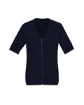 Bizcare Ladies Short Sleeve Zip Front Cardigan