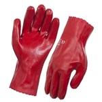 Gloves PVC Red 27cm 11 Resistant to Oil  Grease