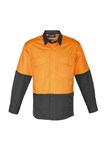 Syzmik Mens Hi Vis Spliced Rugged Shirt Long Sleeve